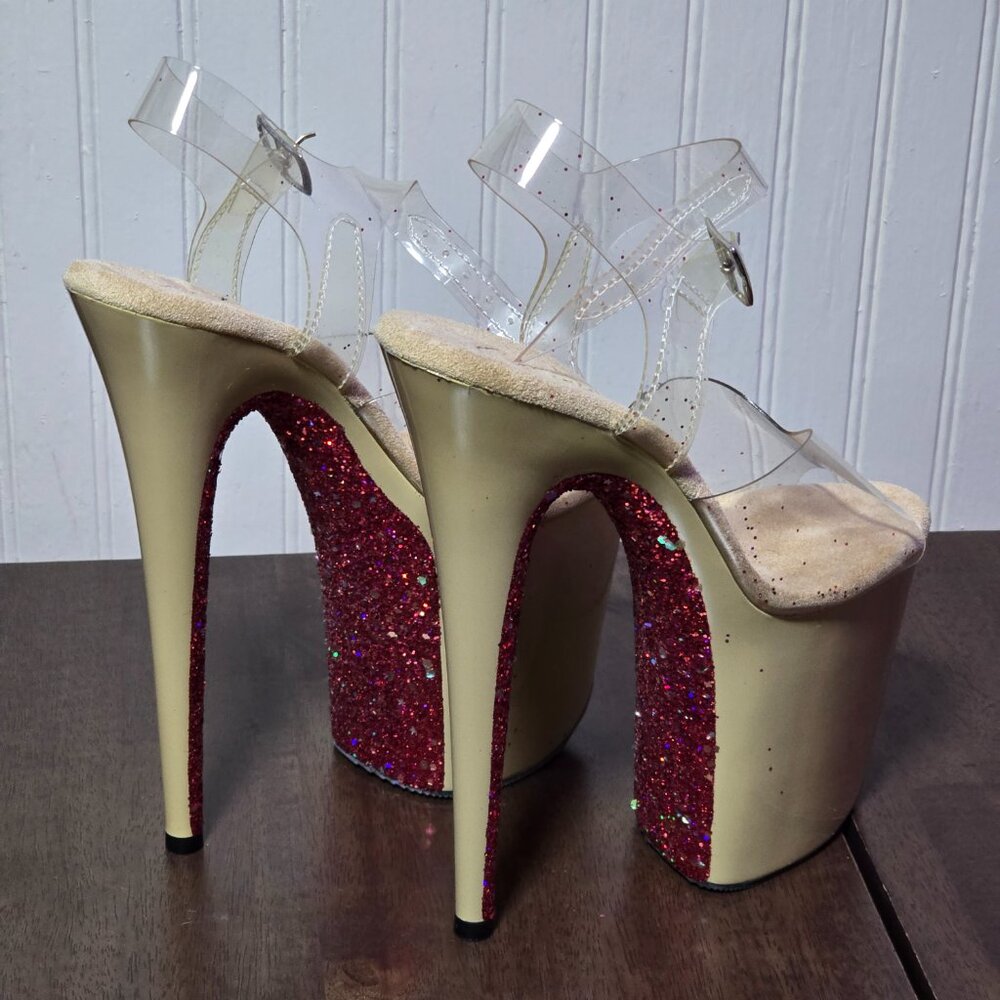 Pleaser Flamingo 808 NudeBoutin Custom 8" Heels Never Worn - Picture 3 of 5